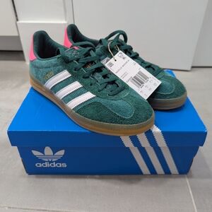 Adidas Gazelle Green and Pink Shoes